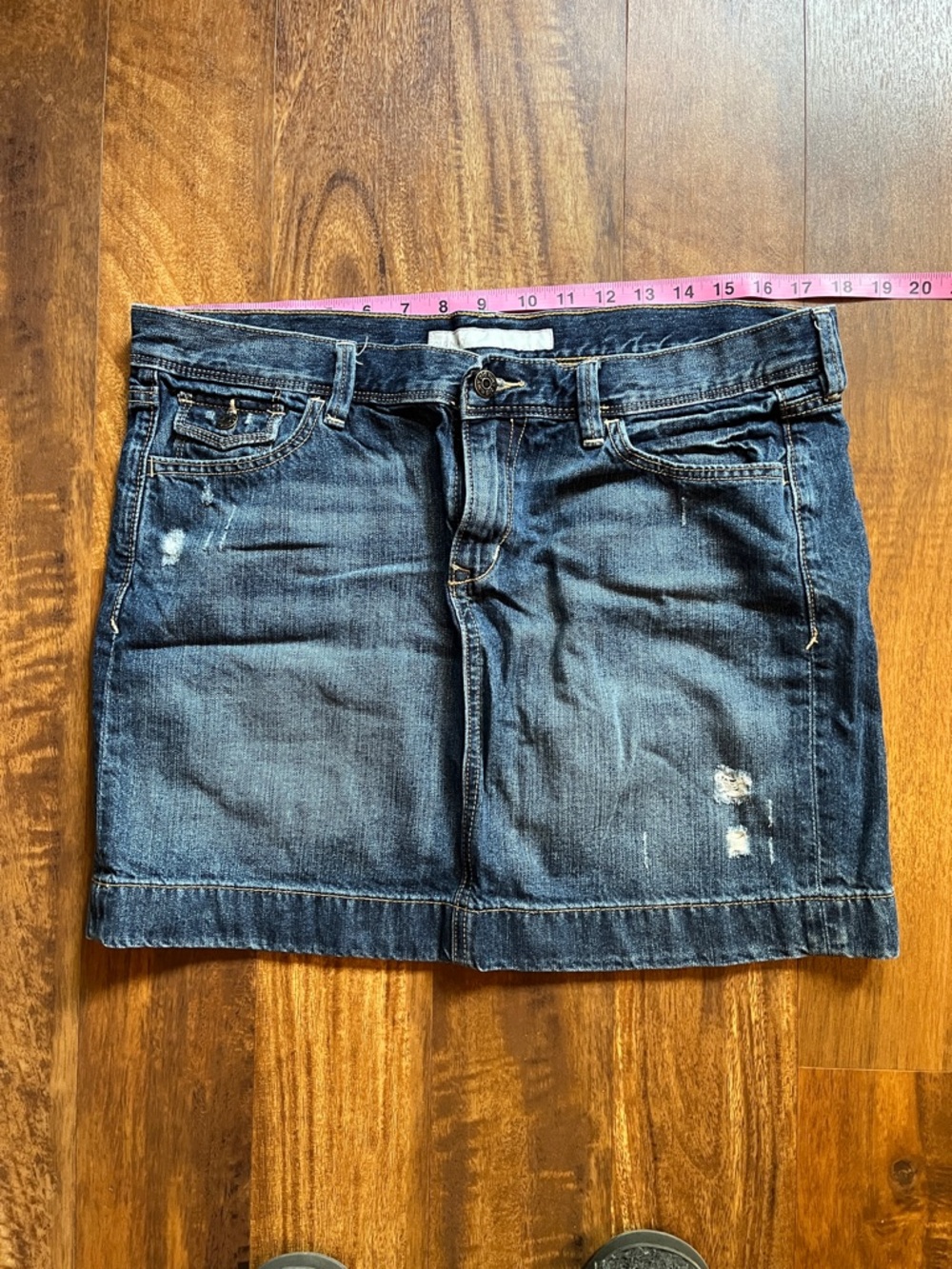 Old Navy Dark Blue Distressed Denim Mini Skirt